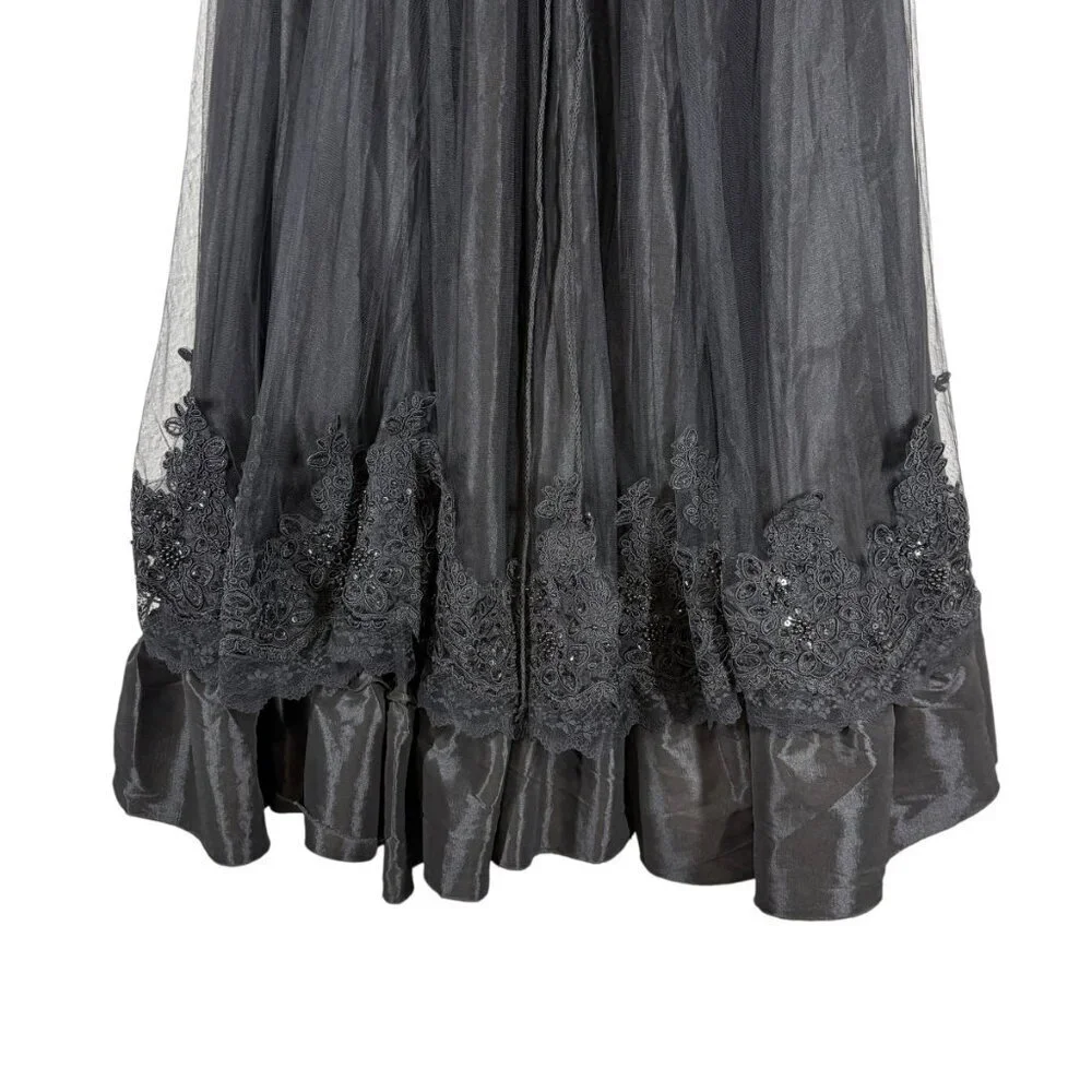 Punk Rave Black Lace Full Steampunk Goth Long Corset Skirt Women's Size Large - Picture 5 of 12